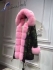 Mr and Mrs italy parka camouflage pink fox fur